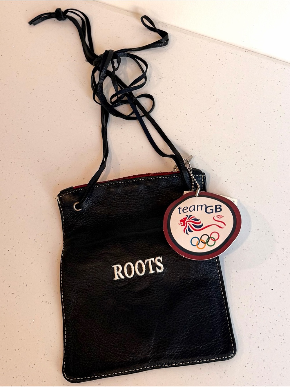 Rare Vintage Roots Team GB 2004 Athens Olympics Leather Passport Pouch
